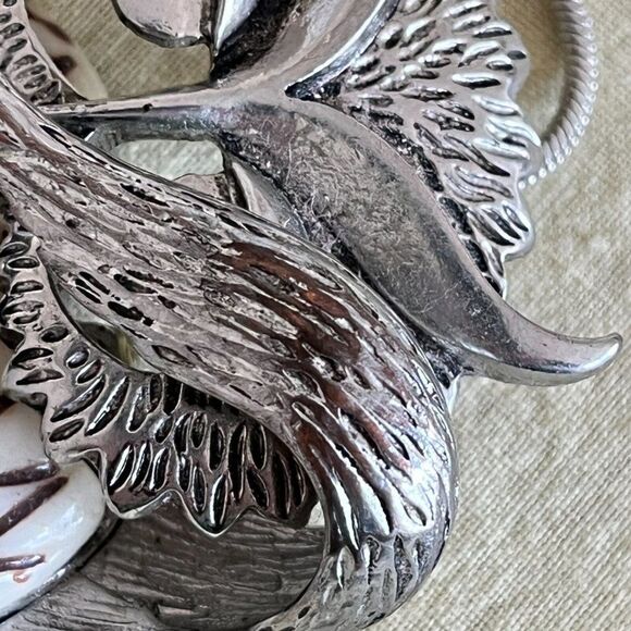 Vintage Owl Necklace 4.5 Inch Pendant 31 Inch Silver Tone Snake Chain - Picture 14 of 16